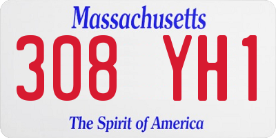 MA license plate 308YH1