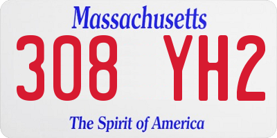 MA license plate 308YH2