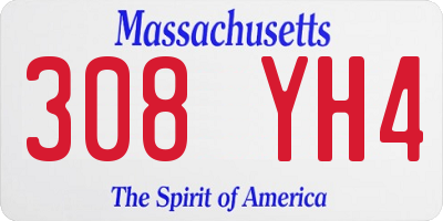 MA license plate 308YH4