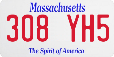 MA license plate 308YH5