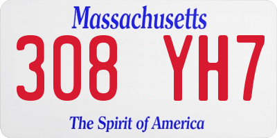 MA license plate 308YH7