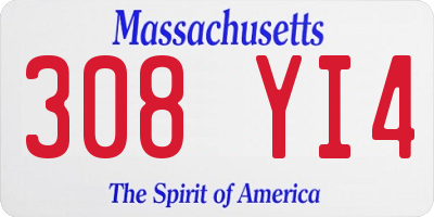 MA license plate 308YI4