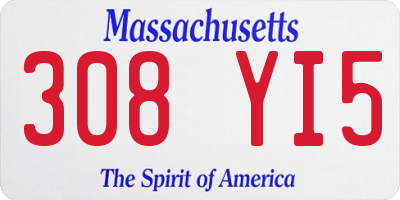 MA license plate 308YI5