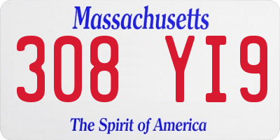 MA license plate 308YI9