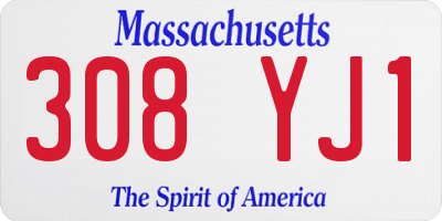 MA license plate 308YJ1