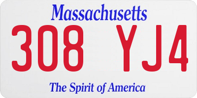 MA license plate 308YJ4