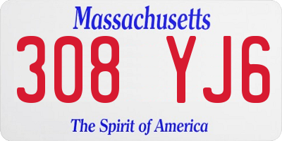MA license plate 308YJ6