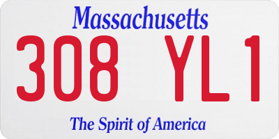 MA license plate 308YL1