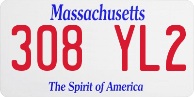 MA license plate 308YL2