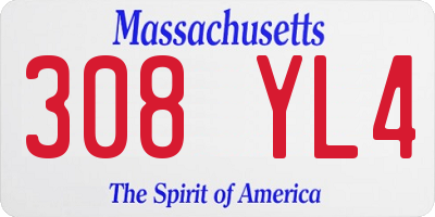 MA license plate 308YL4