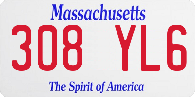MA license plate 308YL6