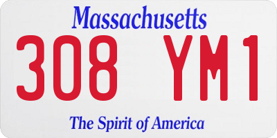 MA license plate 308YM1