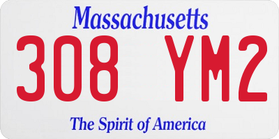 MA license plate 308YM2