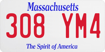 MA license plate 308YM4