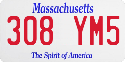 MA license plate 308YM5