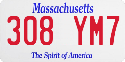 MA license plate 308YM7