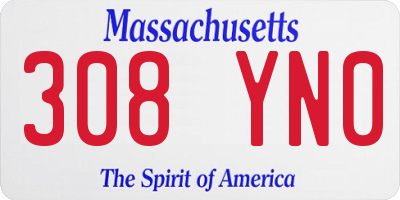 MA license plate 308YN0