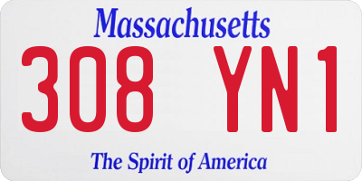 MA license plate 308YN1
