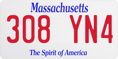MA license plate 308YN4