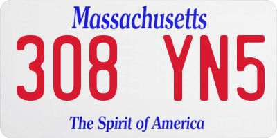 MA license plate 308YN5