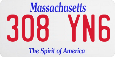 MA license plate 308YN6