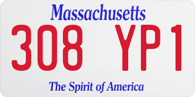 MA license plate 308YP1