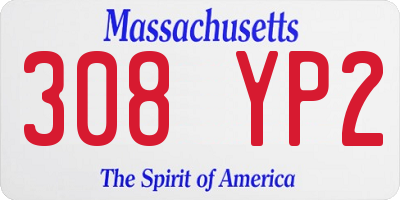 MA license plate 308YP2