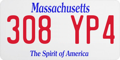 MA license plate 308YP4