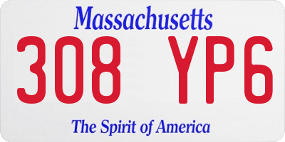 MA license plate 308YP6