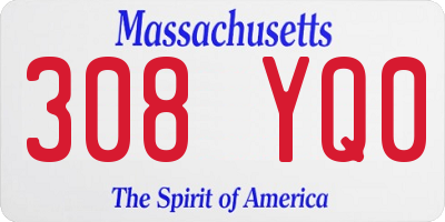 MA license plate 308YQ0