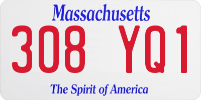MA license plate 308YQ1