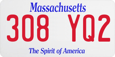 MA license plate 308YQ2