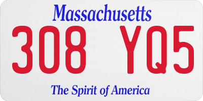 MA license plate 308YQ5