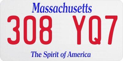 MA license plate 308YQ7