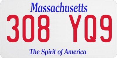 MA license plate 308YQ9