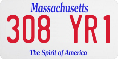 MA license plate 308YR1