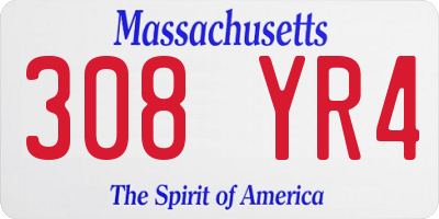 MA license plate 308YR4