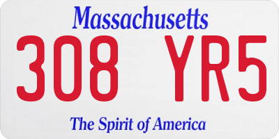 MA license plate 308YR5