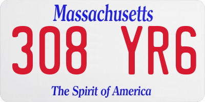 MA license plate 308YR6
