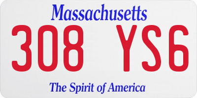 MA license plate 308YS6