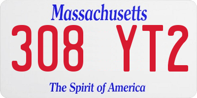 MA license plate 308YT2