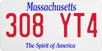 MA license plate 308YT4