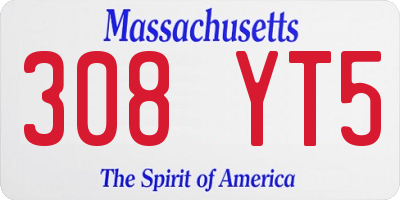 MA license plate 308YT5