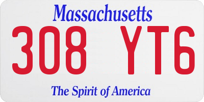 MA license plate 308YT6