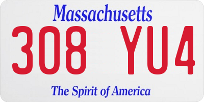 MA license plate 308YU4