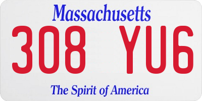 MA license plate 308YU6