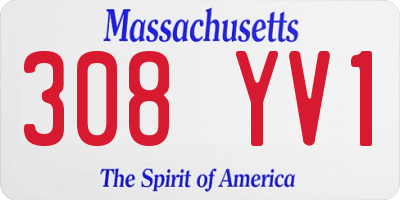 MA license plate 308YV1