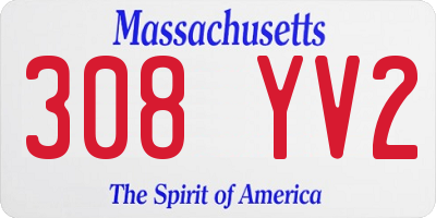 MA license plate 308YV2