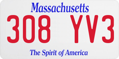 MA license plate 308YV3