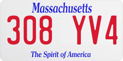 MA license plate 308YV4